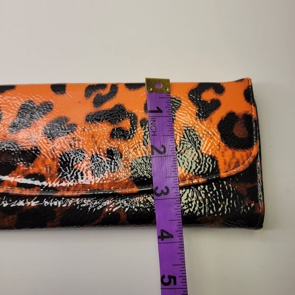 Animal Print Orange and Black Clutch Wallet Purse Travel Unisex Wallet- NWOT - Picture 4 of 7